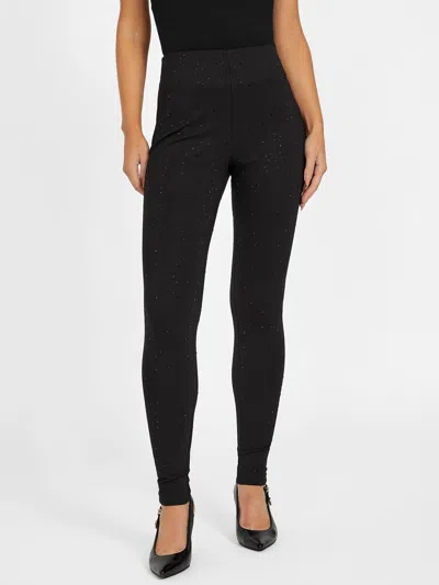 Guess Factory Desi Rhinestone Leggings In Black