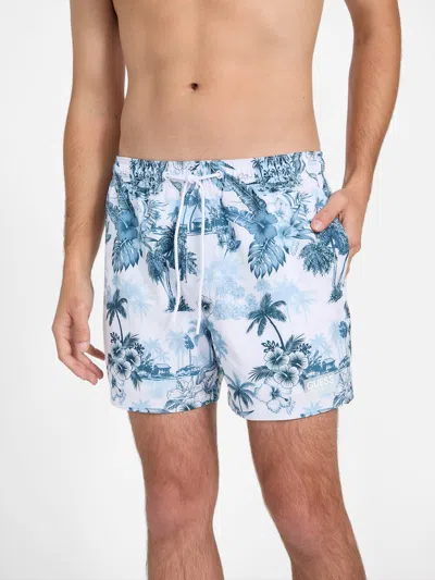 Guess Factory Dessi Volley Swim Shorts In White