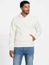 Guess Factory Diego Fleece Pullover Hoodie In White