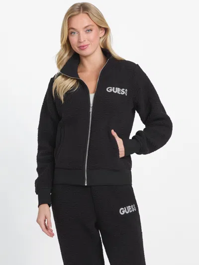 Guess Factory Dolly Full-zip Top In Black