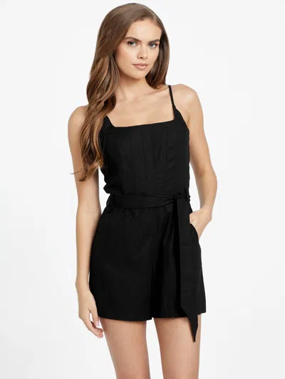 Guess Factory Doris Corset Romper In Black