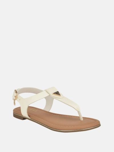 Guess Factory Dorrys T-strap Sandals In White