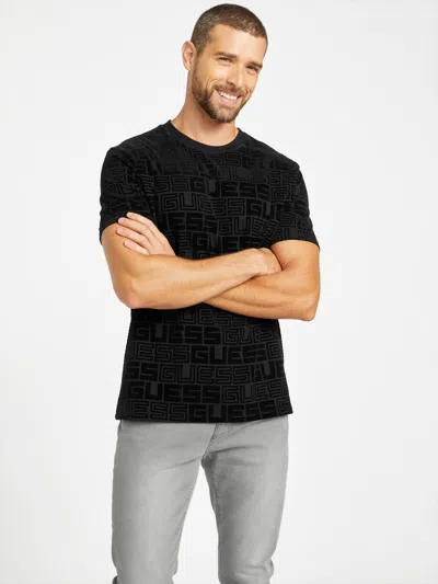 Guess Factory Doyd Logo Printed Tee In Black