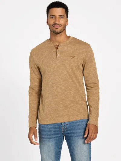 Guess Factory Dunston Henley Tee In Nude