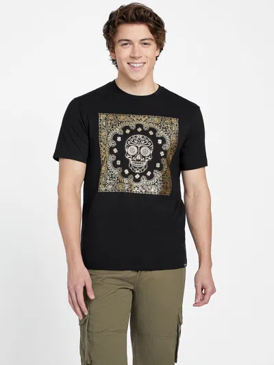 Guess Factory Easton Skull Tee In Black