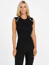 Guess Factory Eco Adelia Sweater Tank In Black