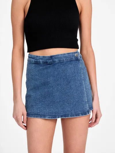 Guess Factory Eco Alexia Denim Skort In Blue