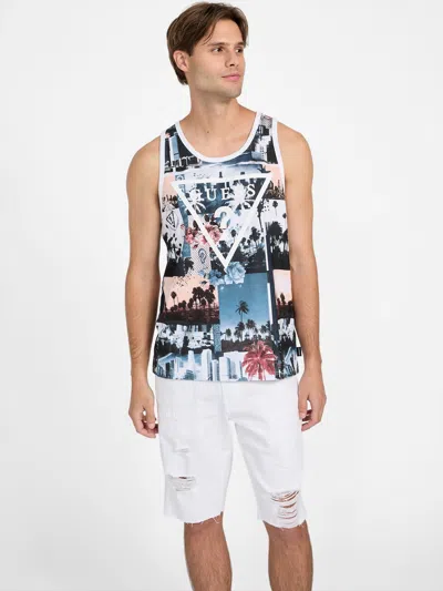 Guess Factory Eco Andrew Collage Tank In White
