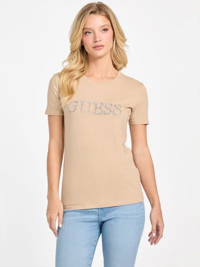 Guess Factory Eco Asia Logo Tee In Sand
