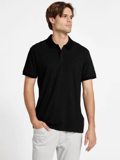 Guess Factory Eco Astolfo Dotted Polo Shirt In Black