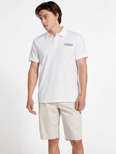 Guess Factory Eco Astolfo Dotted Polo Shirt In White