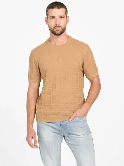 Guess Factory Eco Aurelio Logo Tee In Brown