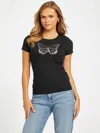 Guess Factory Eco Beah Butterfly Tee In Black