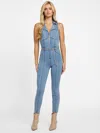 Guess Factory Eco Beckly Denim Moto Jumpsuit In Blue