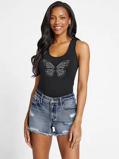 Guess Factory Eco Bellora Printed Tank In Black