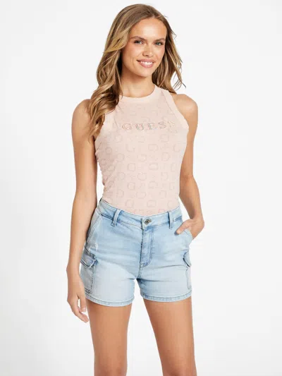 Guess Factory Eco Bex Logo Tank In Pink