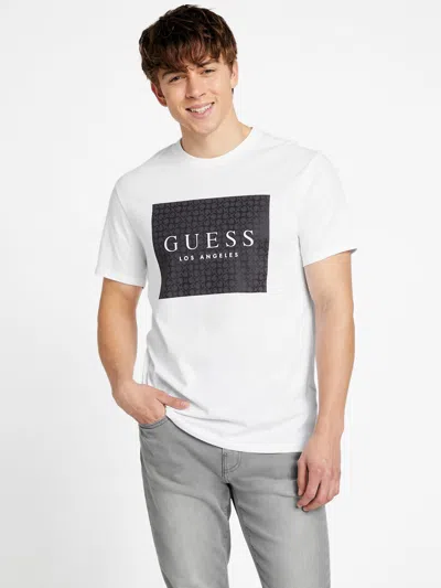 Guess Factory Eco Birch Logo Tee In White