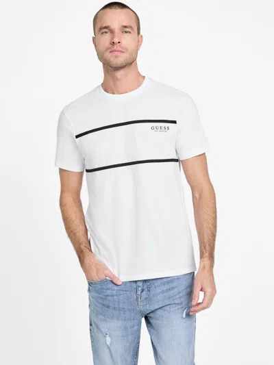 Guess Factory Eco Bobby Striped Tee In White