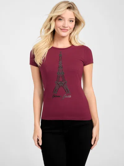 Guess Factory Eco Bonsoir Tee In Red