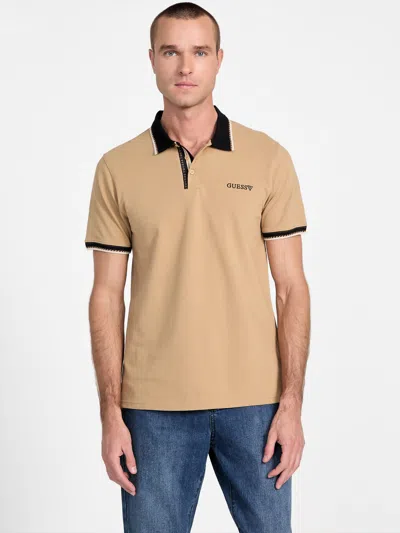 Guess Factory Eco Boris Polo In Brown