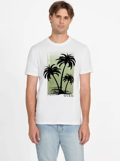 Guess Factory Eco Callium Palm Tree Tee In White
