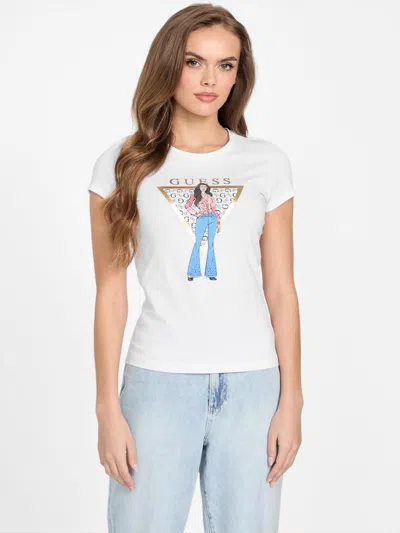 Guess Factory Eco Camilla Graphic Tee In White