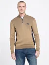 Guess Factory Eco Camilo Half-zip Sweater In Brown