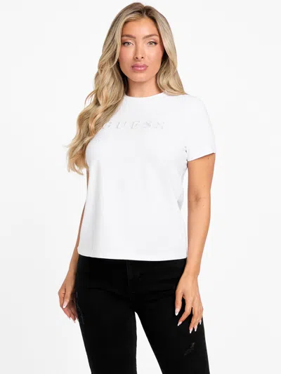 Guess Factory Eco Cammie Logo Tee In White