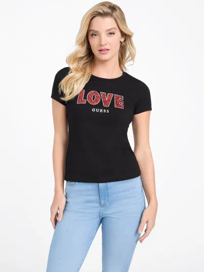 Guess Factory Eco Celie Love Tee In Black