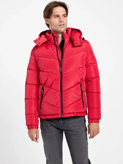 Guess Factory Eco Chano Puffer Jacket In Red