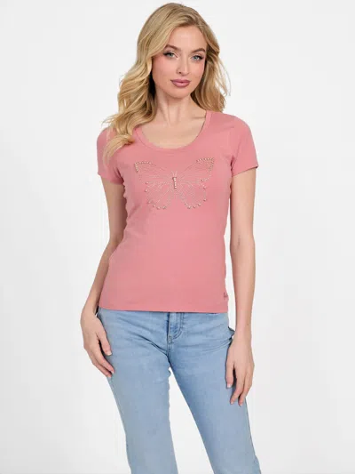 Guess Factory Eco Chrysalis Butterfly Tee In Multi