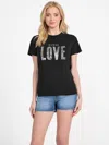 Guess Factory Eco Crewneck Lettie Tee In Black