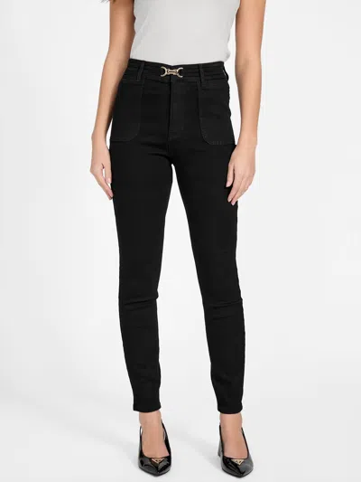 Guess Factory Eco Dahlia High-rise Skinny Jeans In Black