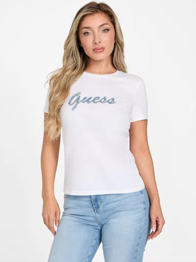 Guess Factory Eco Danielle Logo Tee In White