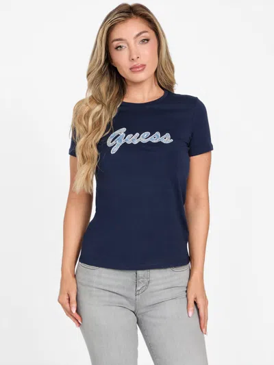 Guess Factory Eco Danielle Logo Tee In Blue