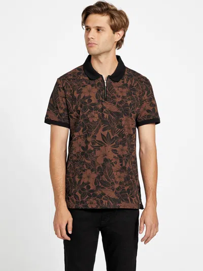Guess Factory Eco Daniels Palm Polo In Brown