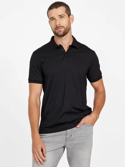 Guess Factory Eco David Knit Polo In Black