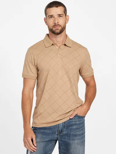 Guess Factory Eco David Knit Polo In Brown