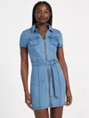 Guess Factory Eco Deanna Belted Denim Dress In Multi