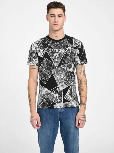 Guess Factory Eco Edric Signature Tee In Black