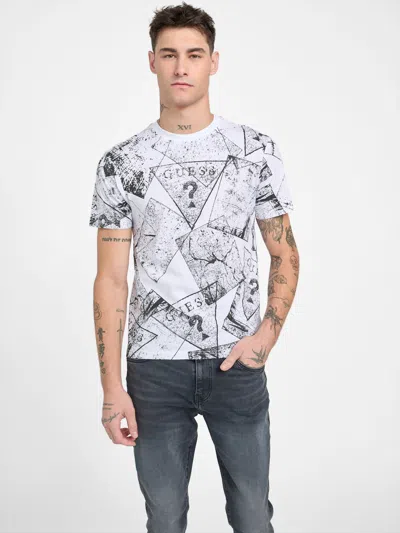 Guess Factory Eco Edric Signature Tee In White