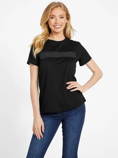 Guess Factory Eco Ellie Logo Tee In Black