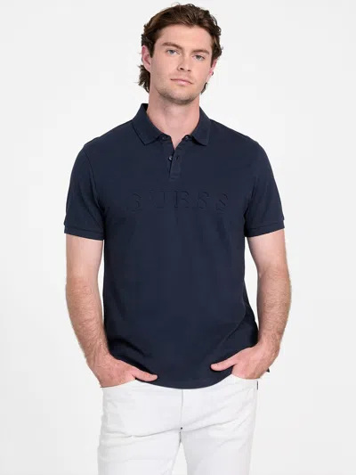 Guess Factory Eco Ellington Polo In Blue