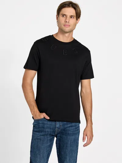 Guess Factory Eco Ezio Crewneck Logo Tee In Black