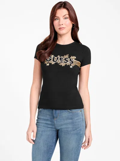 Guess Factory Eco Florine Tee In Black