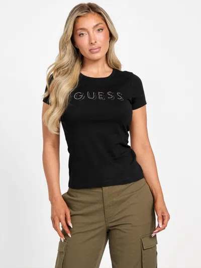 Guess Factory Eco Francy Logo Tee In Black