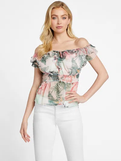 Guess Factory Eco Hanny Printed Top In Multi