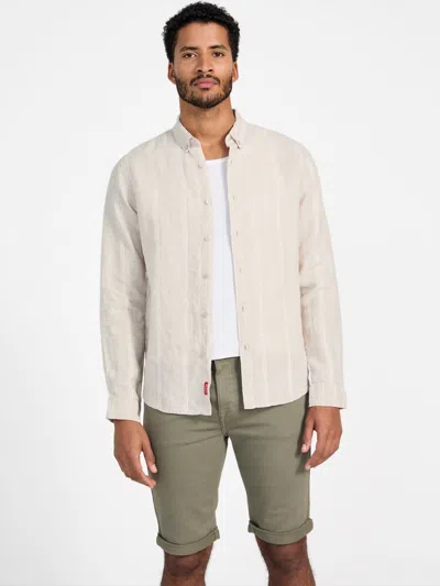 Guess Factory Eco Harris Linen Shirt In Multi