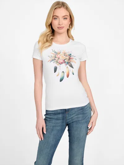 Guess Factory Eco Hazel Floral Tee In White