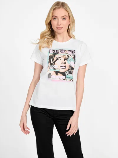 Guess Factory Eco Heartbreaker Tee In White